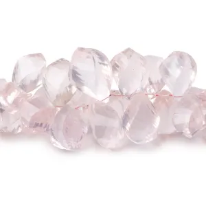 10x6-17x9mm Rose Quartz Top Drilled Twist beads 9 inch 82 pieces