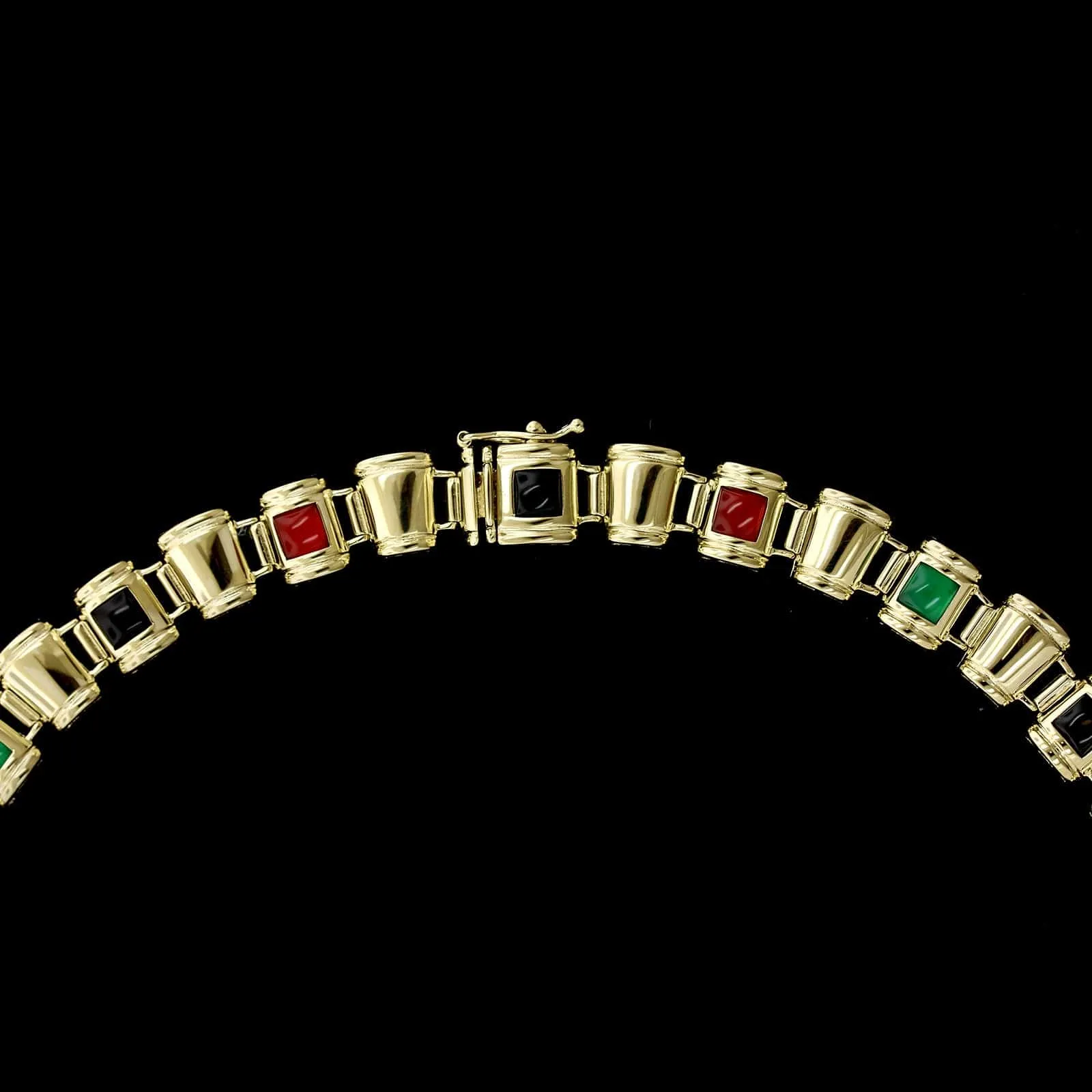 14K Yellow Gold Estate Hardstone Necklace