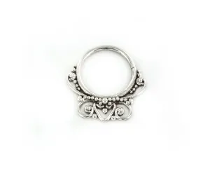 18g Sterling Silver Beaded Filigree Bendable Septum Ring — Price Per 1