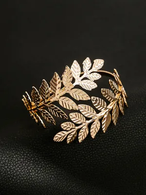 1pc Creative Leaf Design Arm Cuff For Women For Daily Decoration