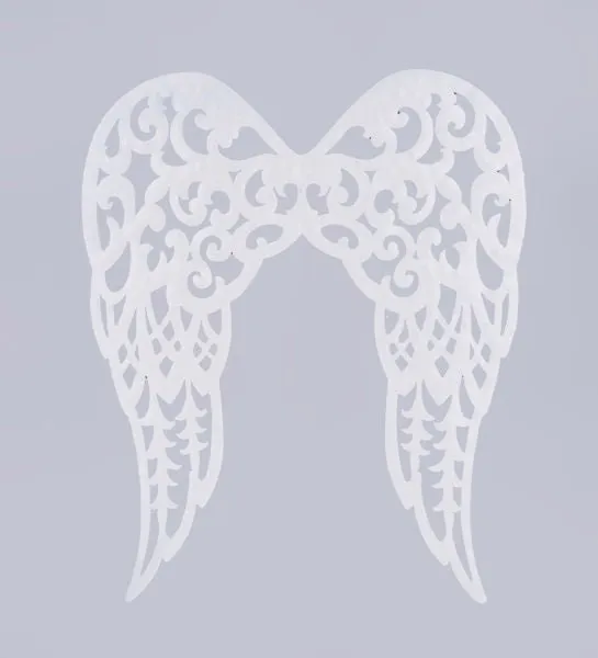 21" Filigree Angel Wings: Shiny White