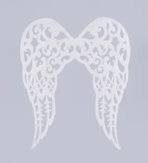 21" Filigree Angel Wings: Shiny White