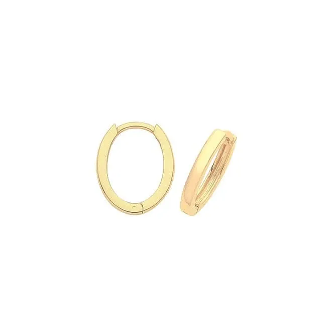 9ct Yellow Gold Hinged Oval Earrings ER023