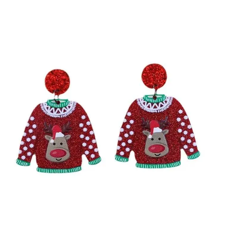 Acrylic Sweater Christmas Earrings