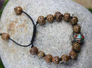 Adjustable Rudraksha Knot Wrist Mala