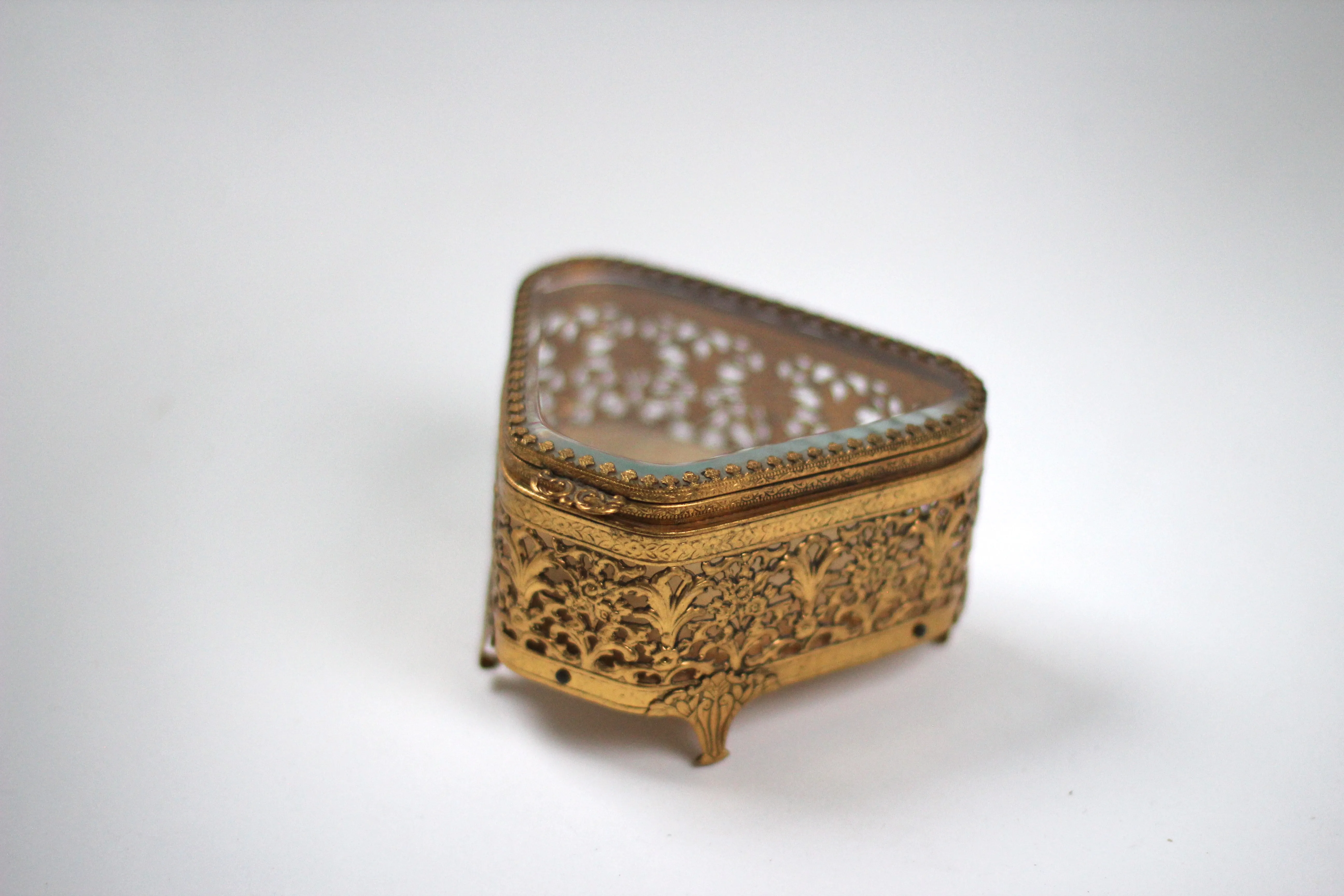 Antique Matson Ormolu Filigree Jewelry Box