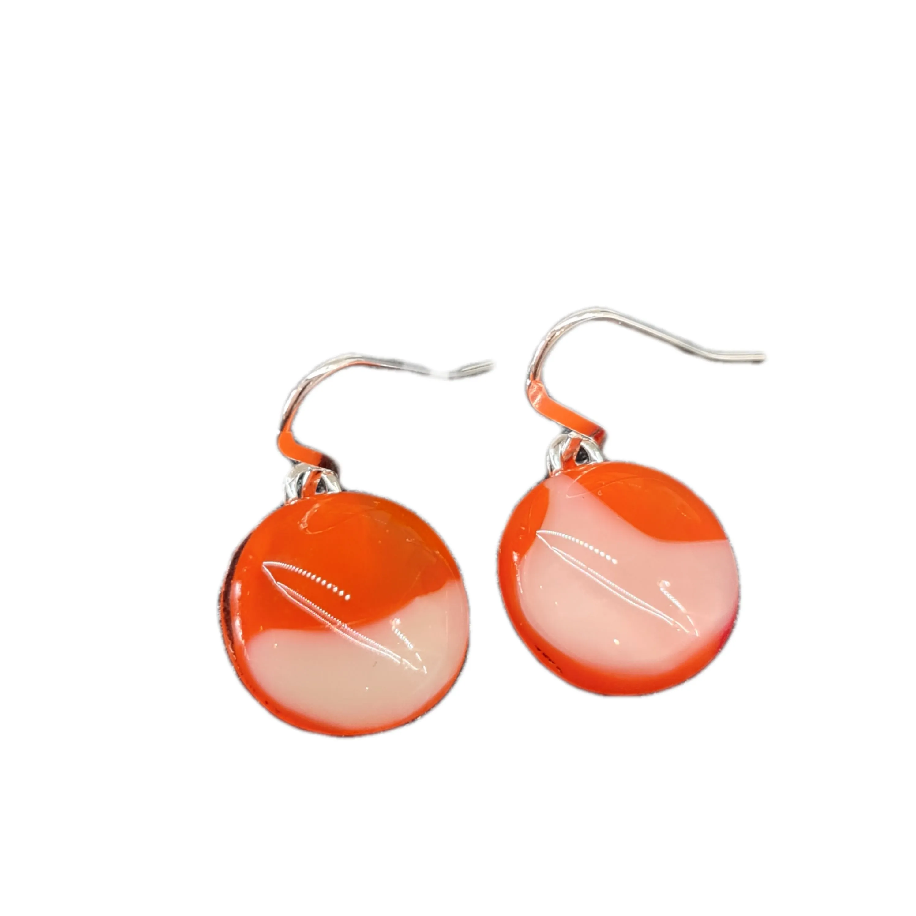 Artisan Glass drop earring Orange