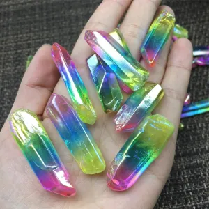 Aura Quartz Points, Rainbow Crystal Point, Titanium Crystal Point, Aura Quartz Wand, Crystals for Jewelry, Wirewrap Crystal, Crystal Pendant