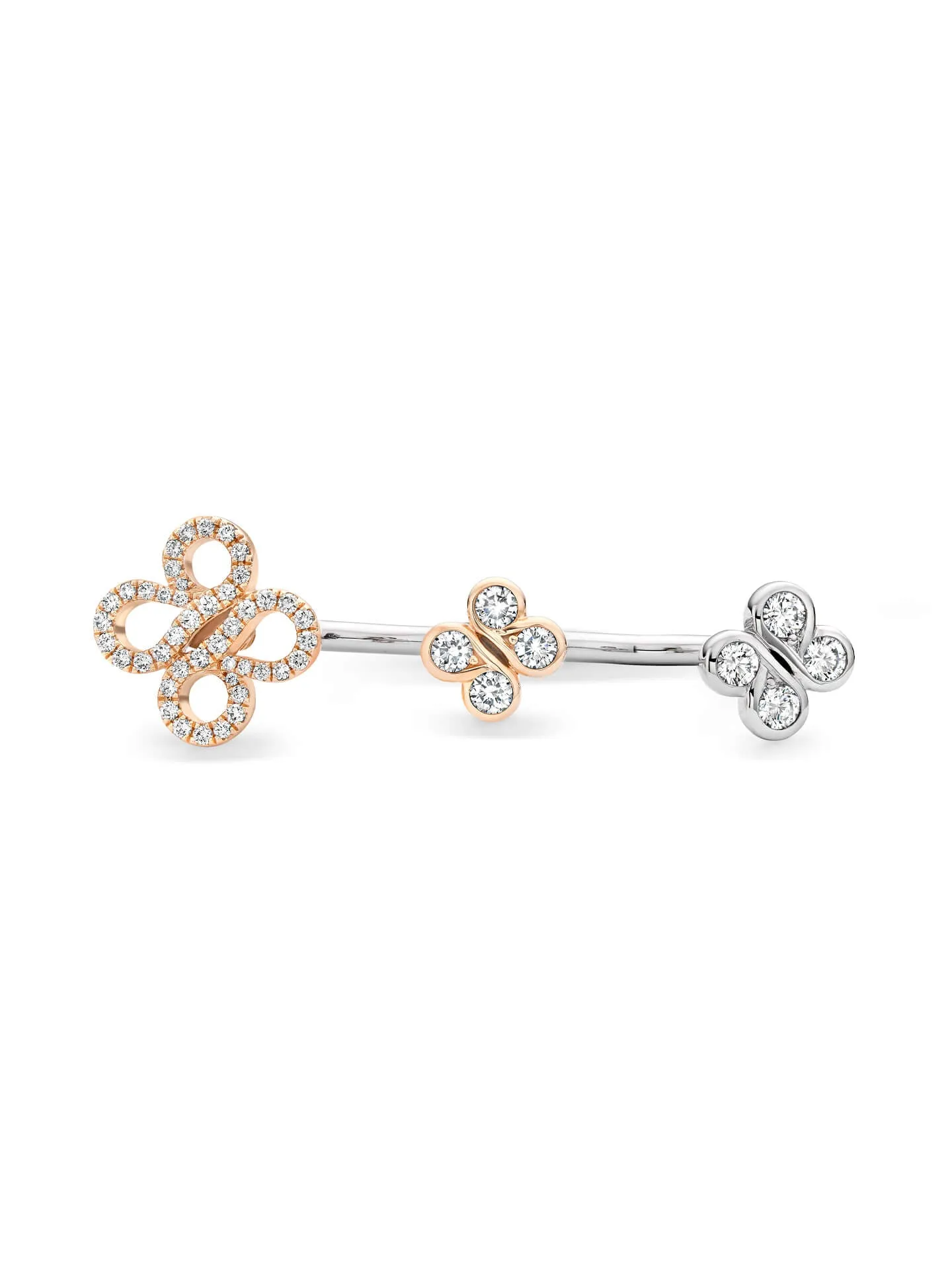 Be Boodles Platinum Rose Gold Diamond Double Ring