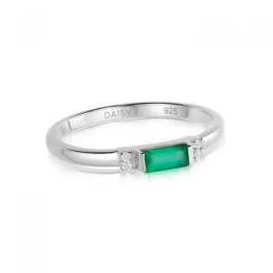 Beloved Fine Green Onyx Band Sterling Silver Ring JR02_SLV