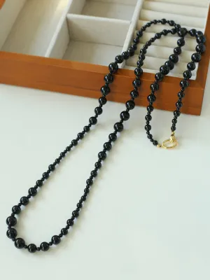 Black Agate Long Necklaces