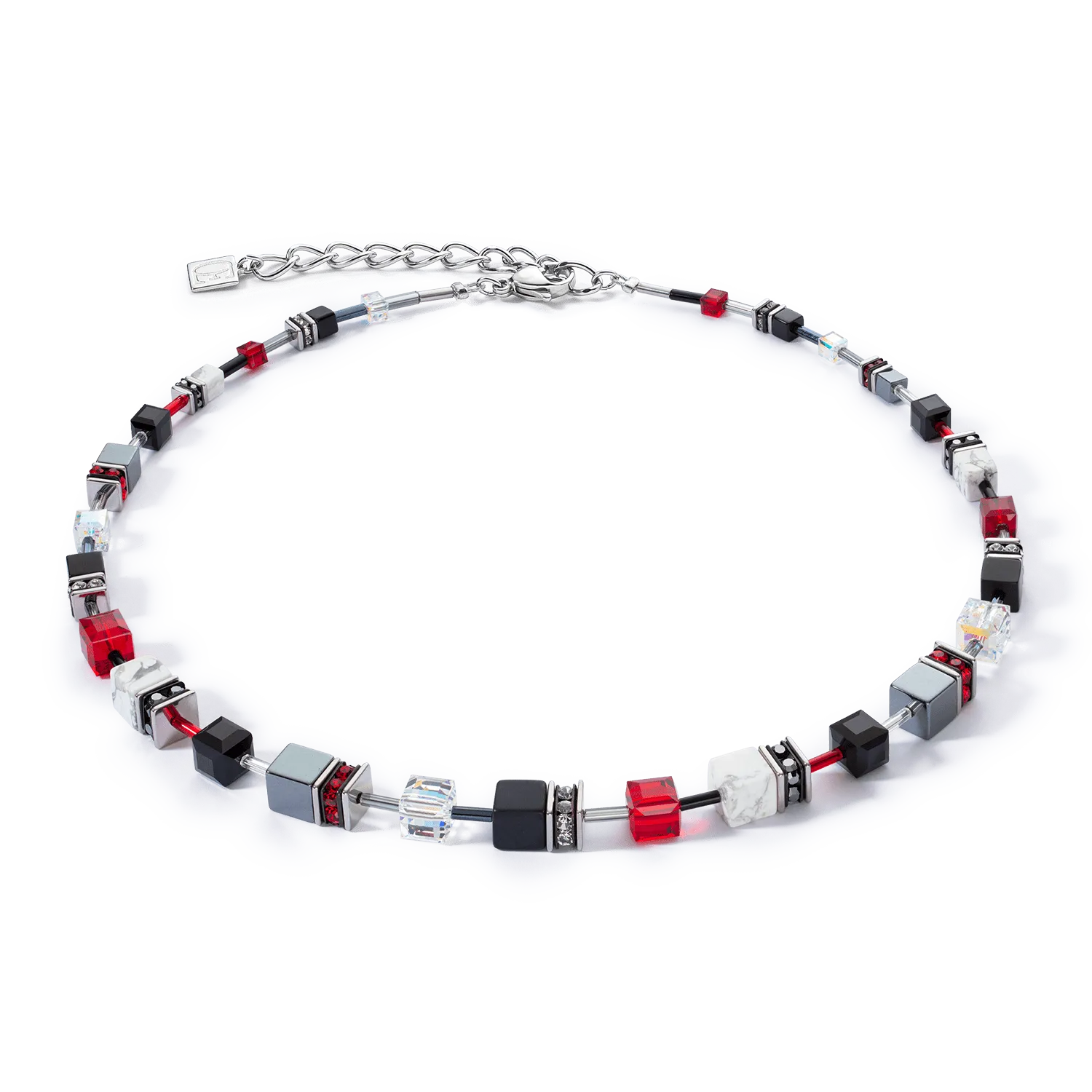 Black and Red GeoCube Necklace