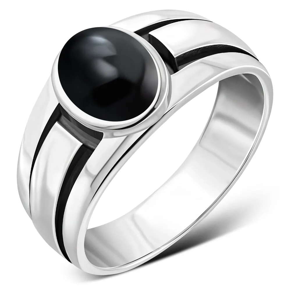 Black Onyx Solid Sterling Silver Ring