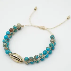 Blue Emperor Stone/Blue Turquoise Shell Bracelet