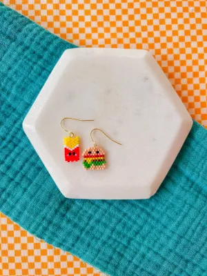 Burger Me | Beaded Earrings