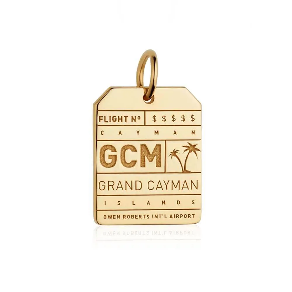 Cayman Islands GCM Luggage Tag Charm Solid Gold