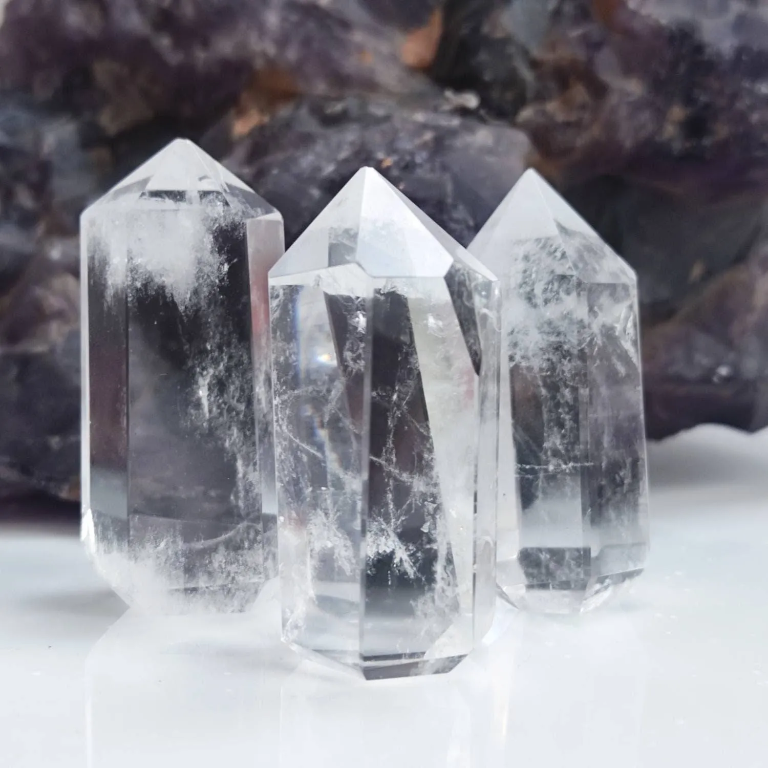 Clear Quartz Crystal Tower Gift Set of 3