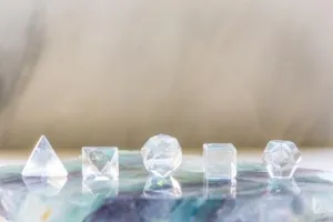 Clear Quartz Platonic Solid Set of 5