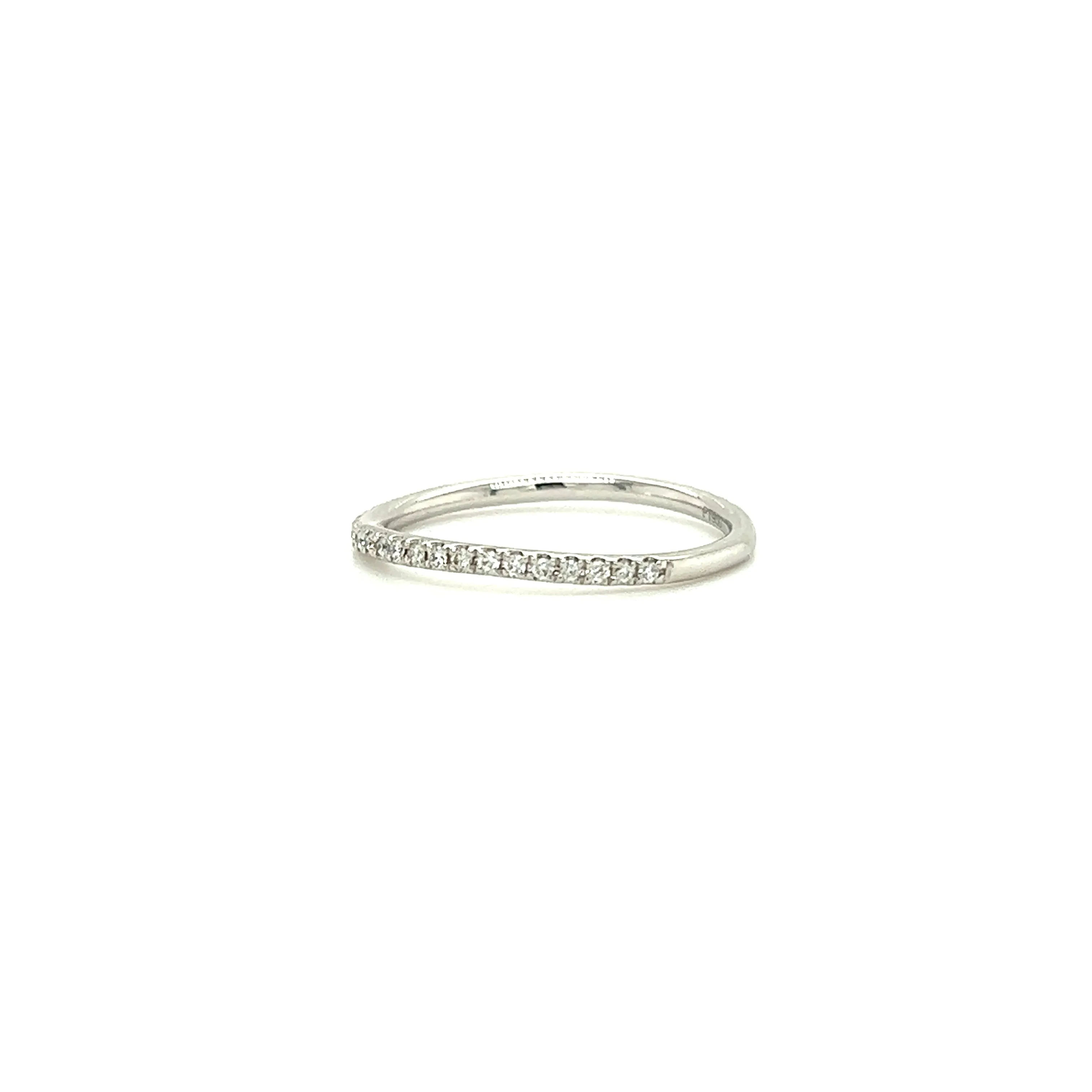 Curved Diamond Ring with 0.15ctw of Diamonds in Platinum