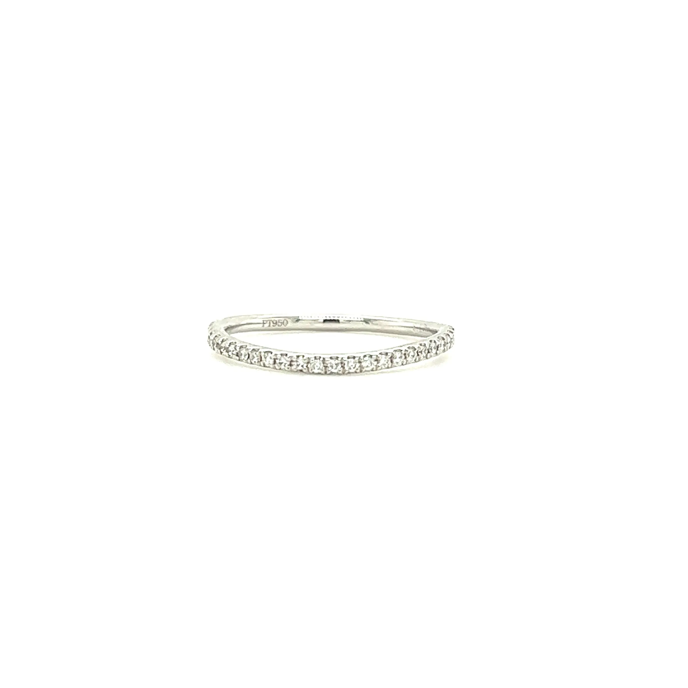 Curved Diamond Ring with 0.15ctw of Diamonds in Platinum