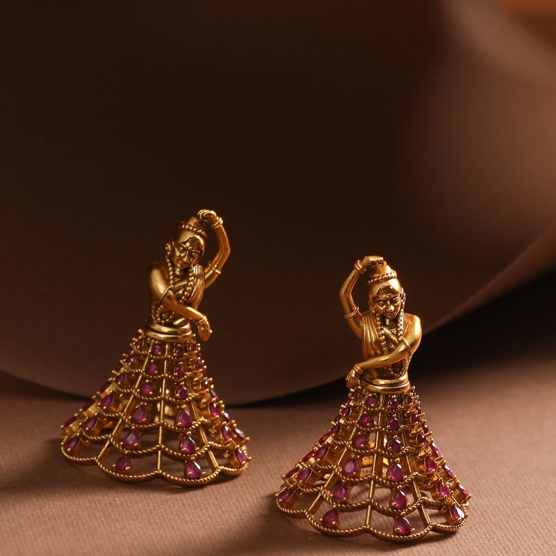 Dancing Lady Antique Earrings