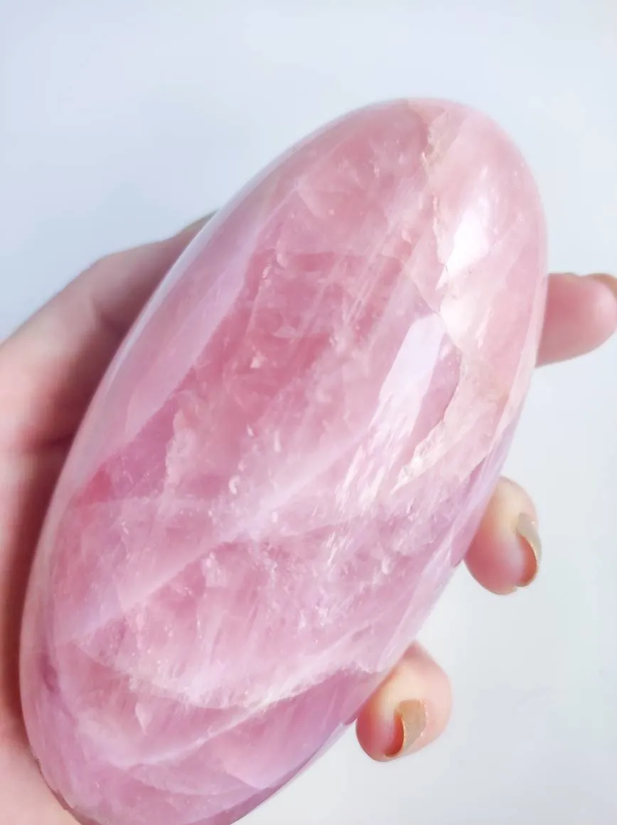 Dark Pink Rose Quartz Crystal Lingam