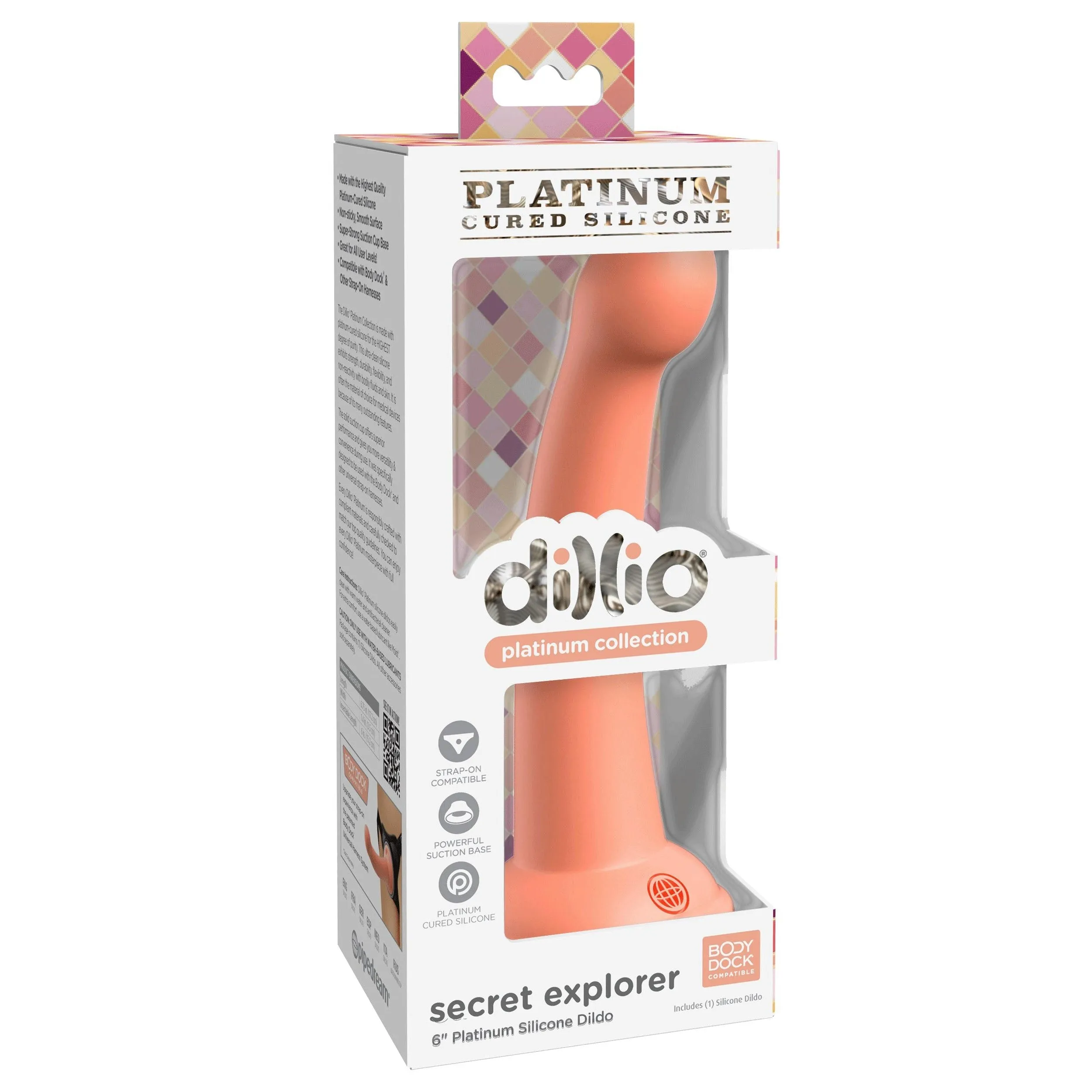 Dillio Platinum - Secret Explorer 6 Inch Dildo -  Peach