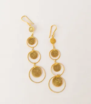 Dionne Filigree 4-Disc Drop Earrings