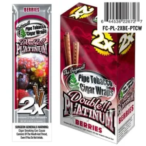 Double Platinum 2X Berries Blunt Cigar Wraps 15ct Box