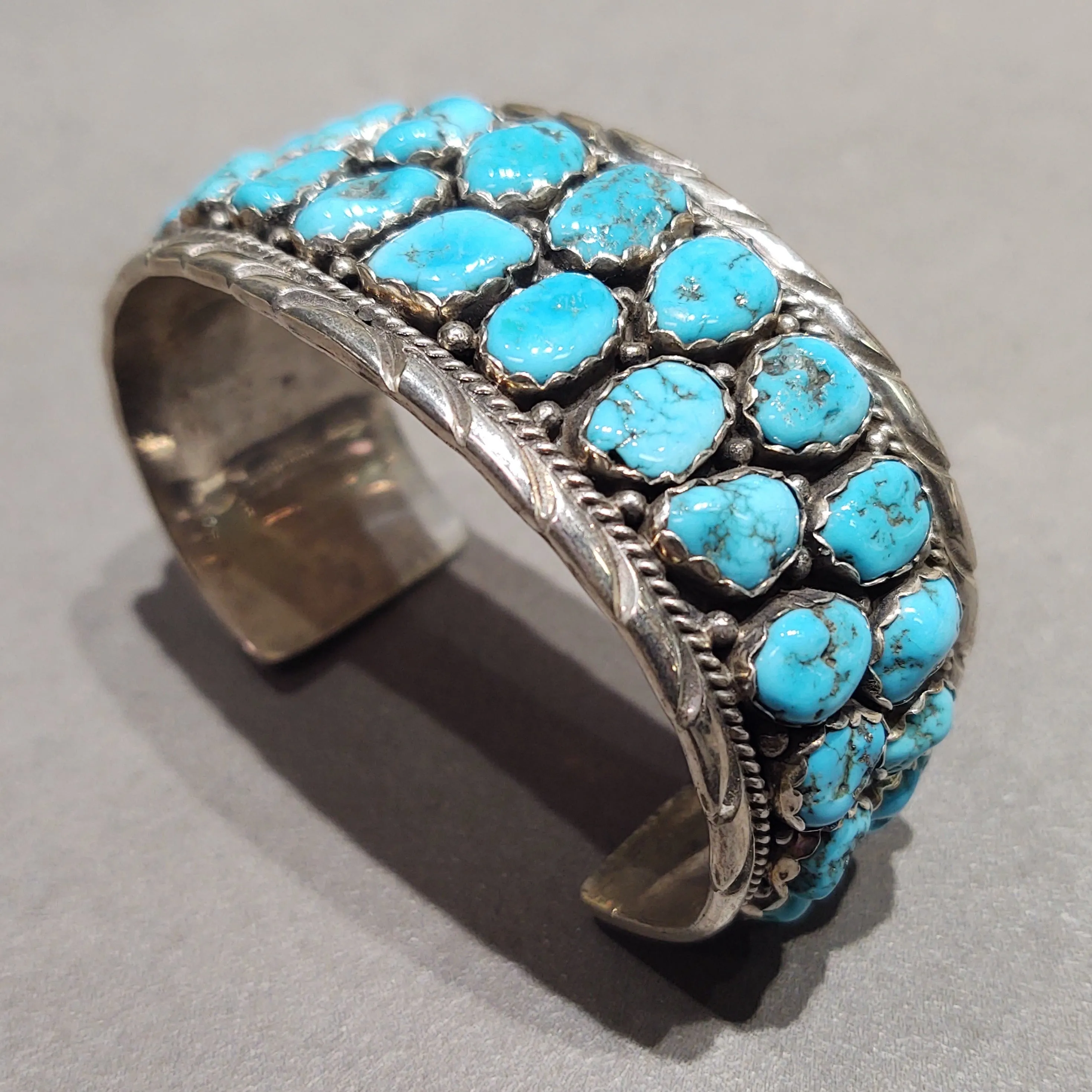 E. Spencer Navajo Turquoise Sterling Silver Bracelet - Handmade Native American