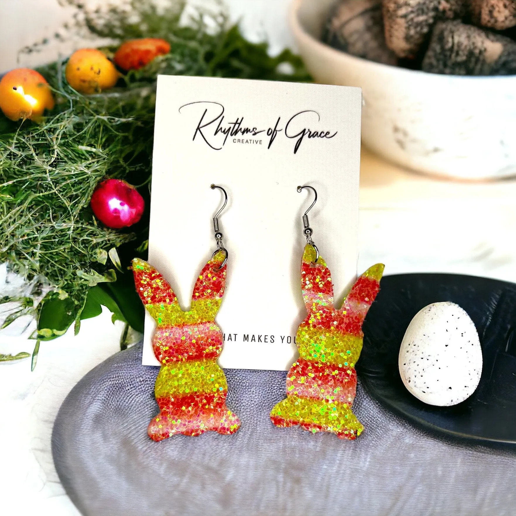 Easter Earrings - Easter Carrot, Happy Easter, Easter Bunny, Easter Accessories, Easter Egg, Easter Accessories, Easter Basket, Pink Bunny