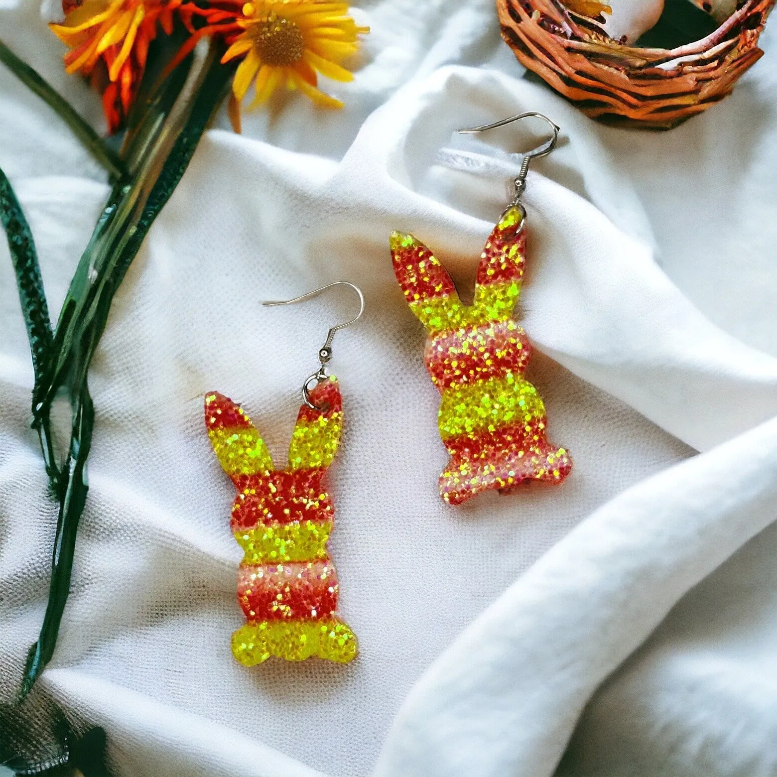 Easter Earrings - Easter Carrot, Happy Easter, Easter Bunny, Easter Accessories, Easter Egg, Easter Accessories, Easter Basket, Pink Bunny