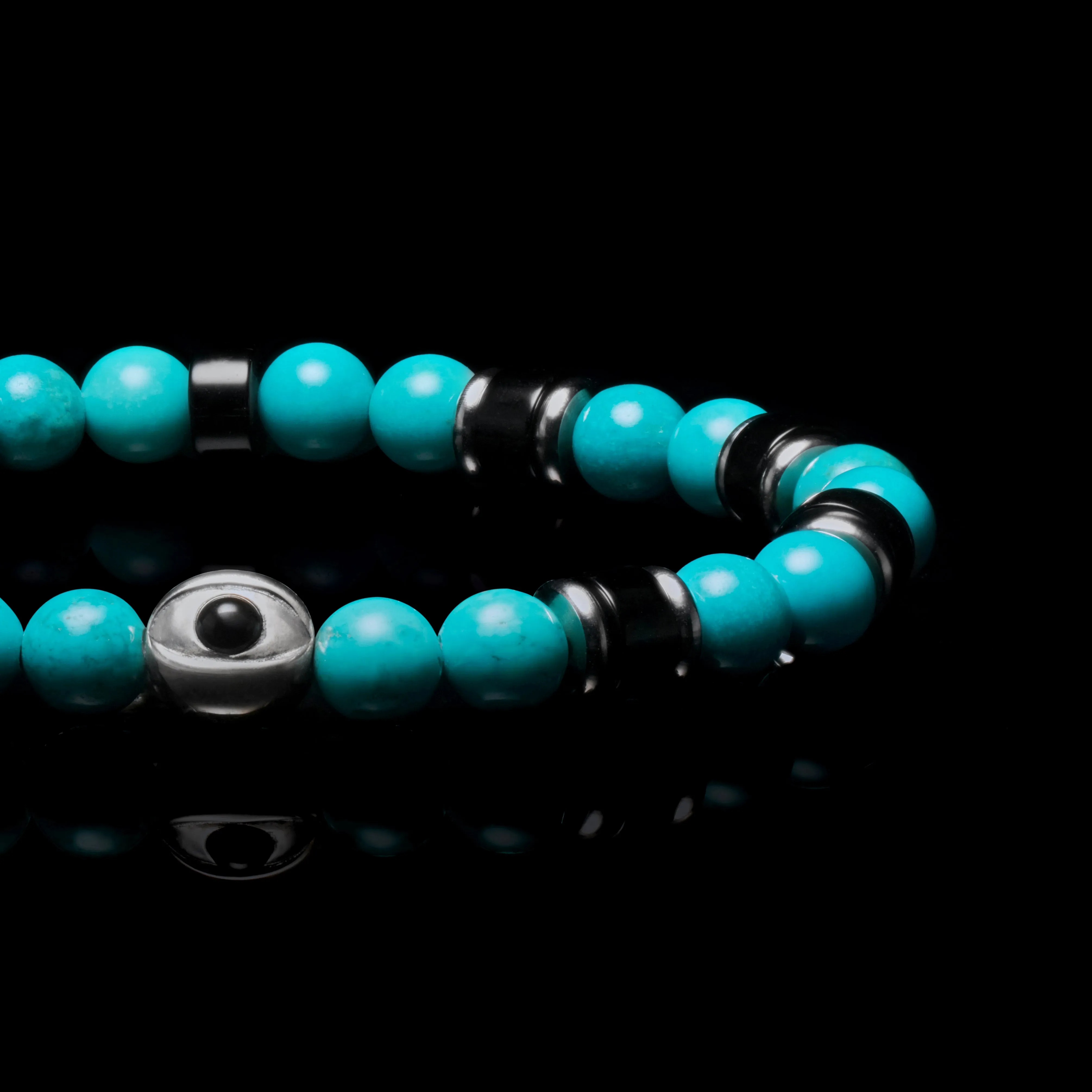 Evil Eye Turquoise Beaded Bracelet