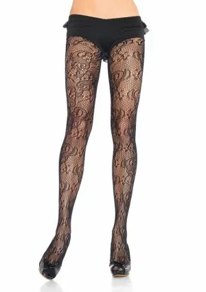 Filigree Lace Pantyhose Black - Leg Avenue