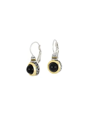 Genuine Black Onyx French Wire Earrings