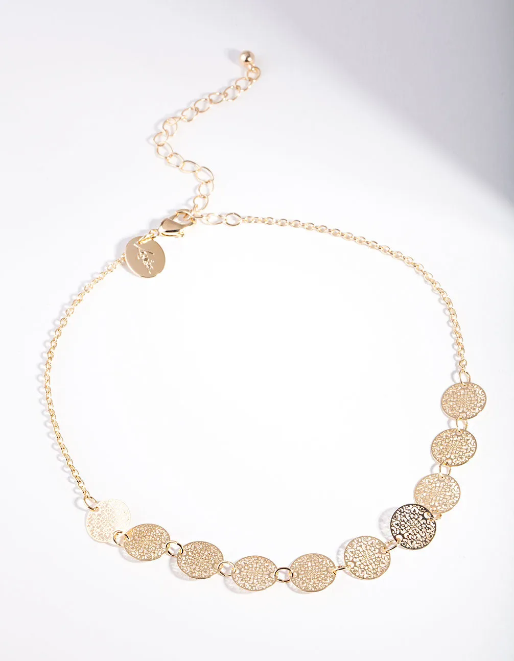 Gold Multi Filigree Disc Choker