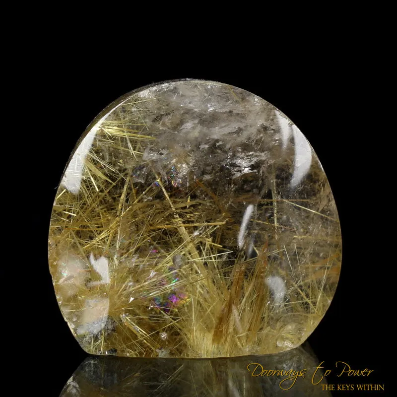 Golden Rutilated Quartz Crystal Gem with Rainbows 'Illuminator'