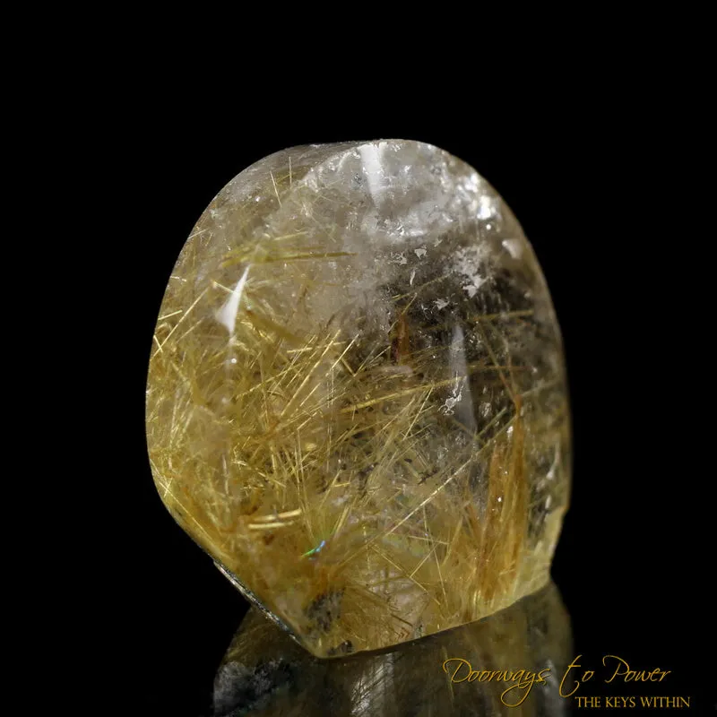 Golden Rutilated Quartz Crystal Gem with Rainbows 'Illuminator'