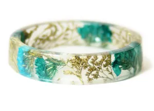 Golden Turquoise Flower Resin Bracelet