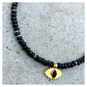 Jaipur Black Onyx Eye Beaded Necklace