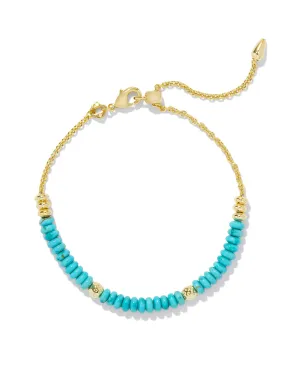 Kendra Scott Deliah Gold Delicate Chain Bracelet in Variegated Turquoise Magnesite