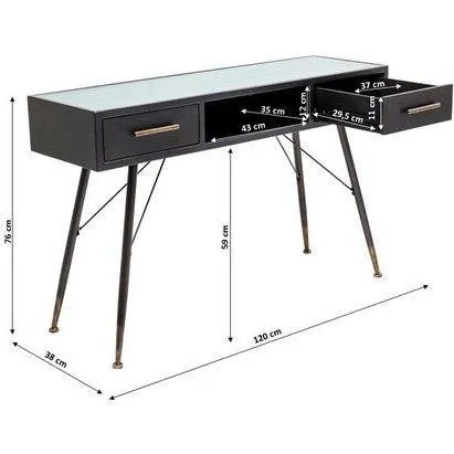 La Gomera Black Metal/Glass Console