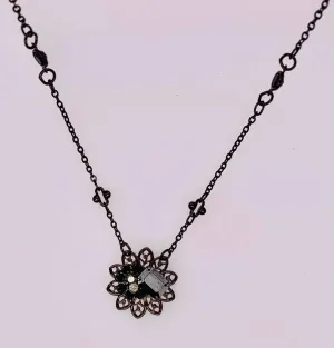 Lace Filigree Petal Pendant Necklace