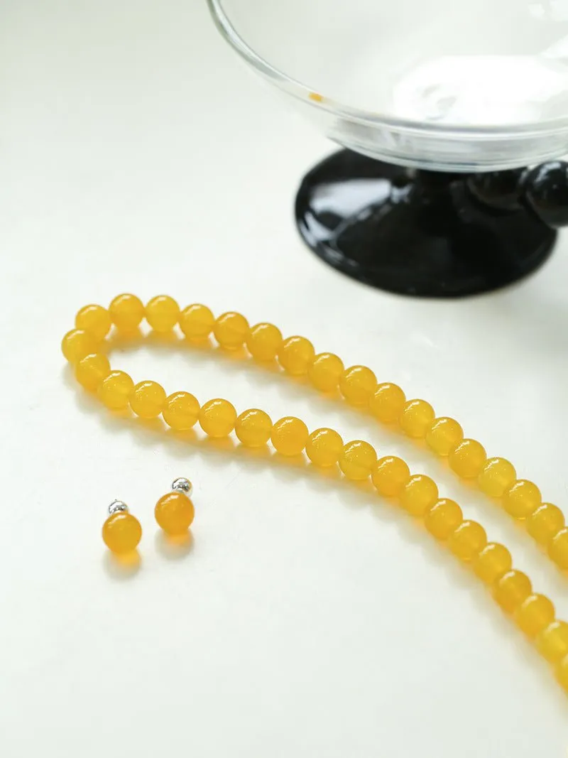 Lemon Soda Yellow Onyx Beaded Necklace