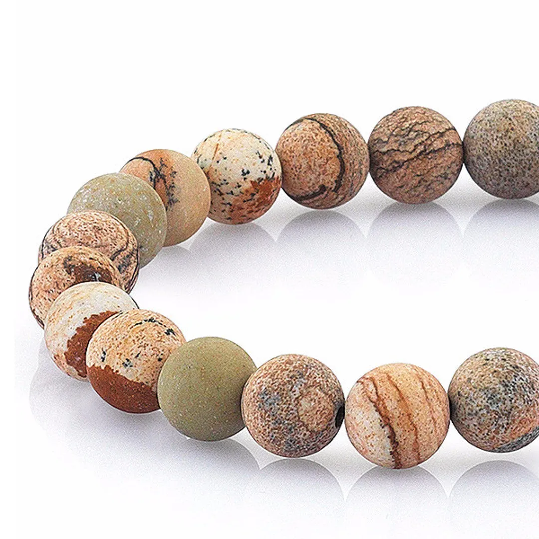 Leo Jasper Beaded Bracelet - Solid Gold