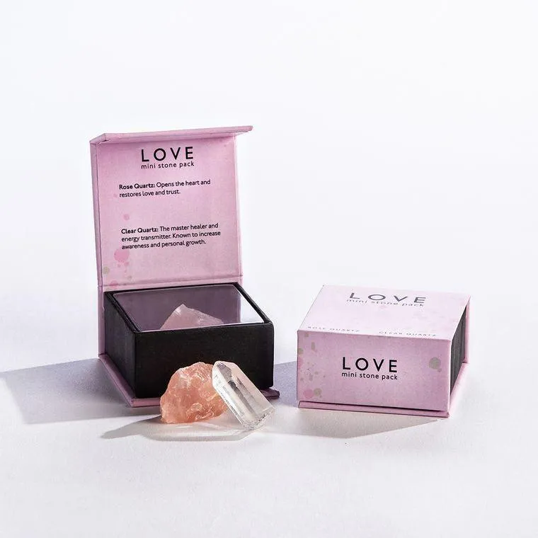 LOVE - Mini Stone Kit (Rose Quartz and Clear Quartz)