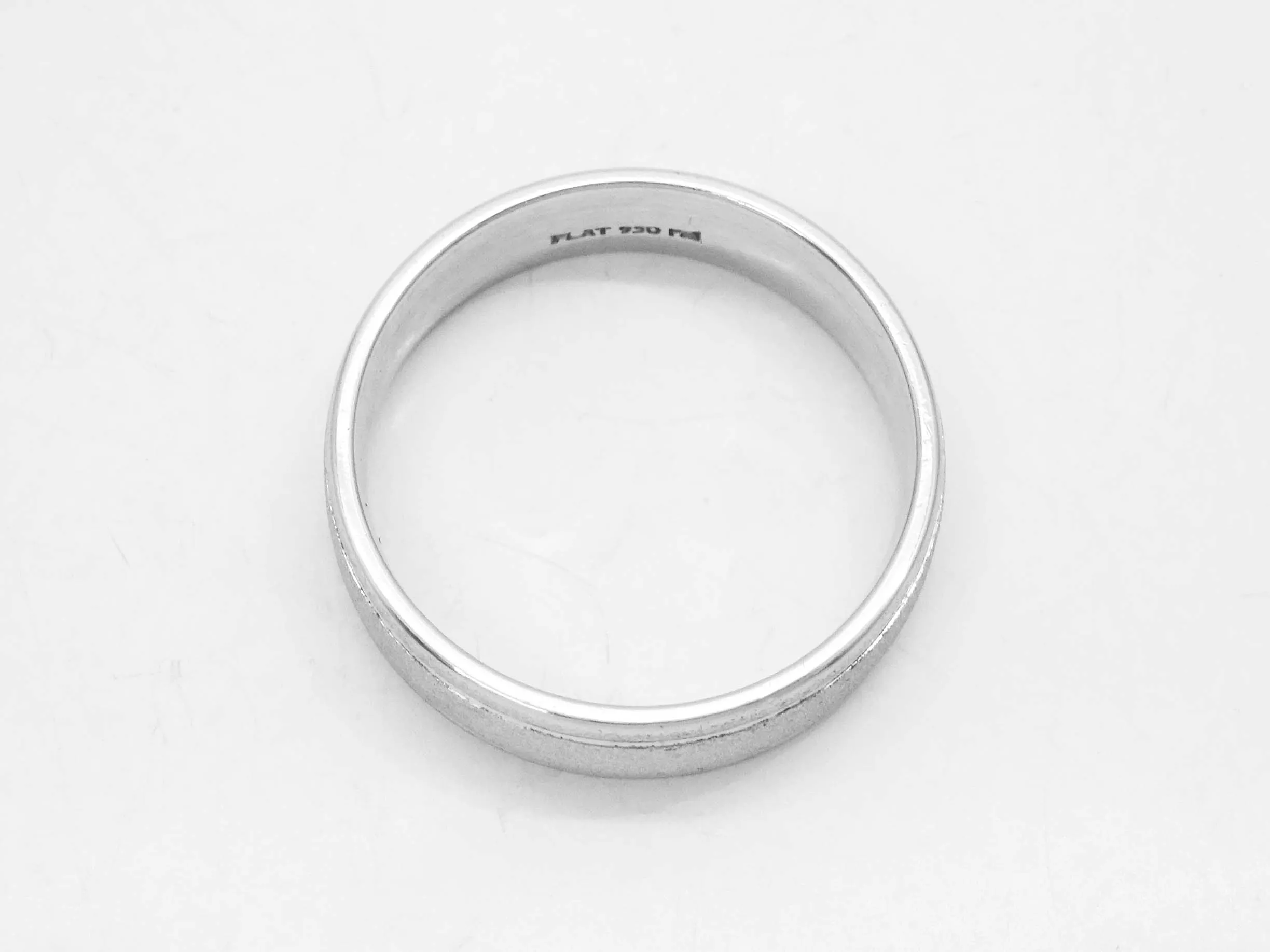 Men's 6mm Wide Stone Finish Inlay Wedding Band Ring Platinum Size 10.25