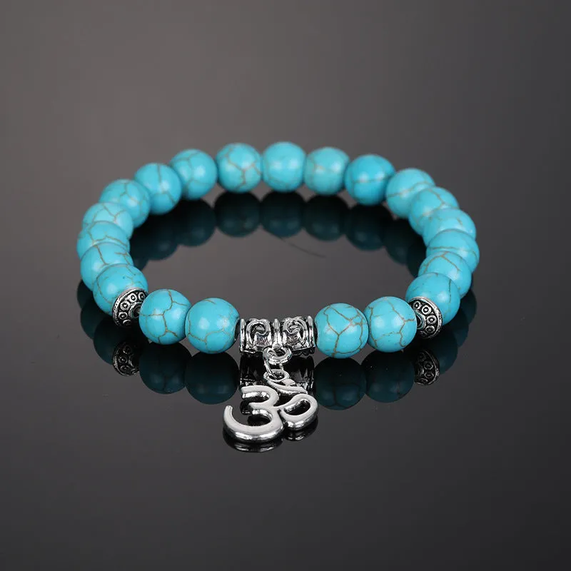 Men's Fashion White Turquoise Alloy Bracelet