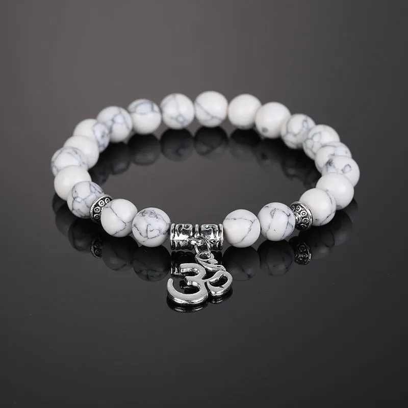 Men's Fashion White Turquoise Alloy Bracelet