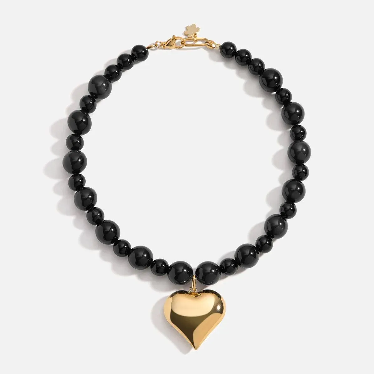 Midnight Heart of Gold Necklace